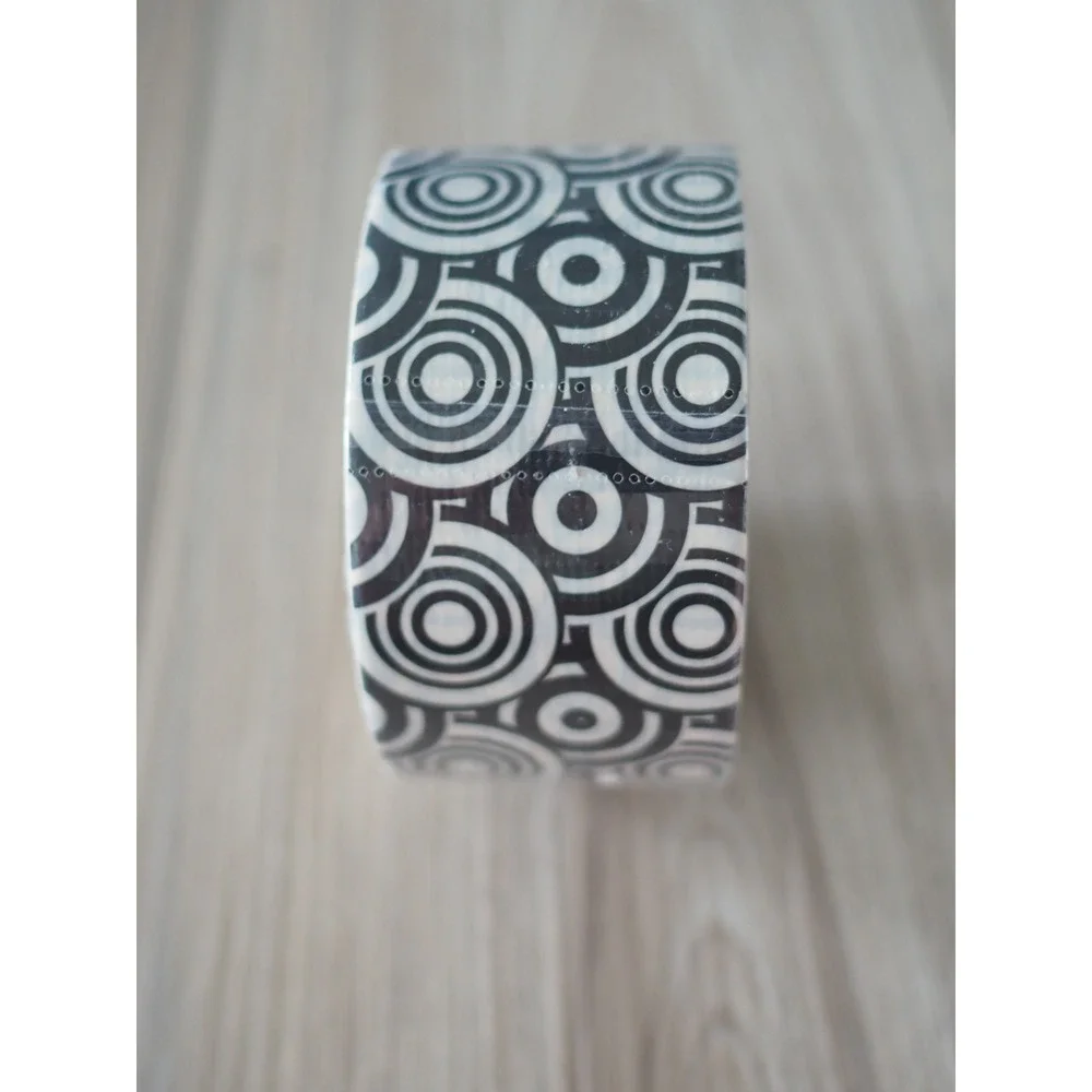 New Duck Brand Geometric Concentric Circles Black White Duct Tape Mod Craft